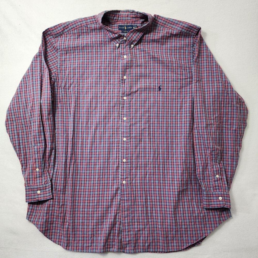 Polo Ralph Lauren Shirt Mens 4XLT Tall Plaid Colorful Button Down Long Sleeve